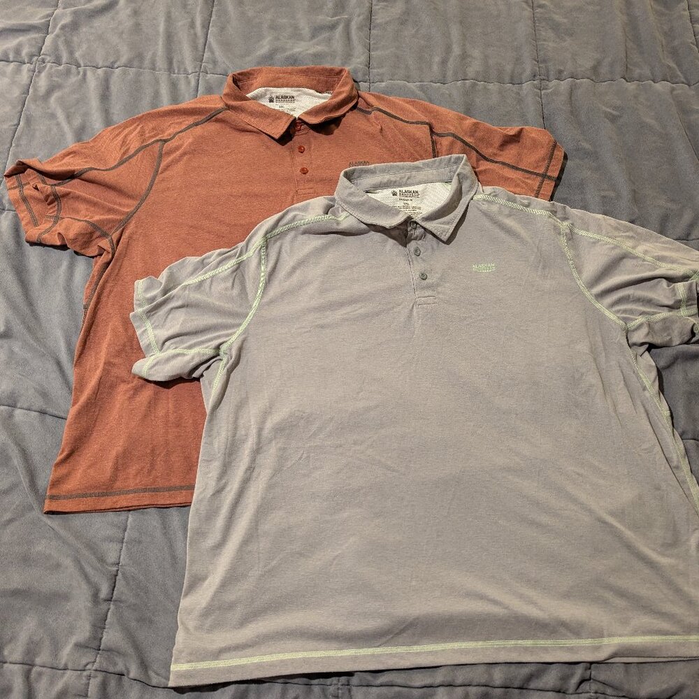 Lot of 2 Men's Duluth Trading Alaskan Hardgear Men's Catch & Drirelease Polo 3XL